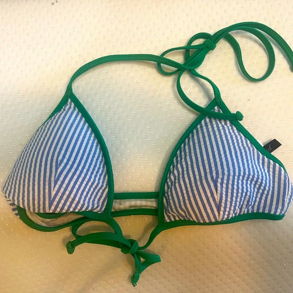 J. Crew Swim J Crew Seersucker Xs Swim Top Bra 34a 34b New No Tags Poshmark